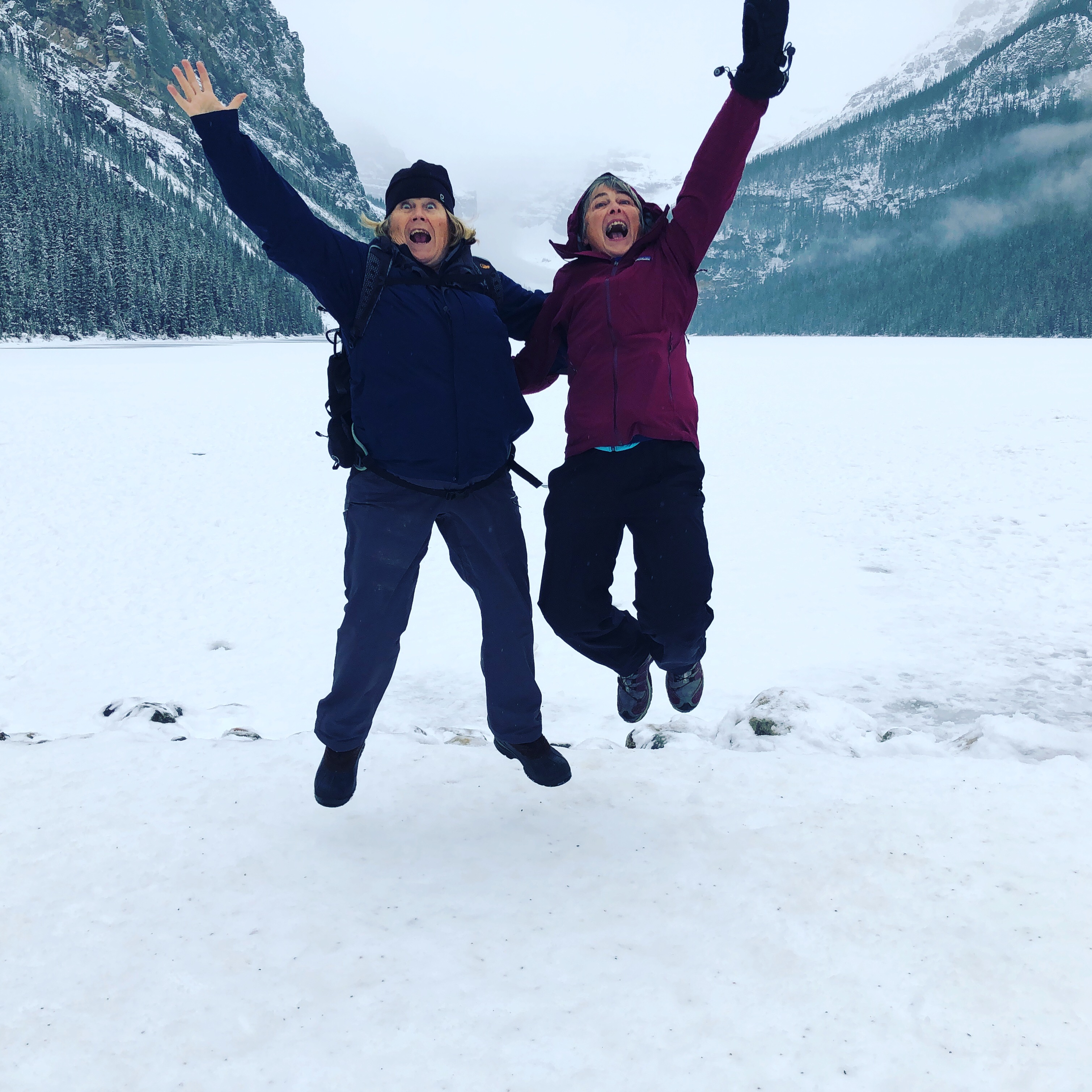 Canadian Rockies Jumping for joy