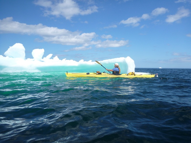 sea kayaking with iceberg