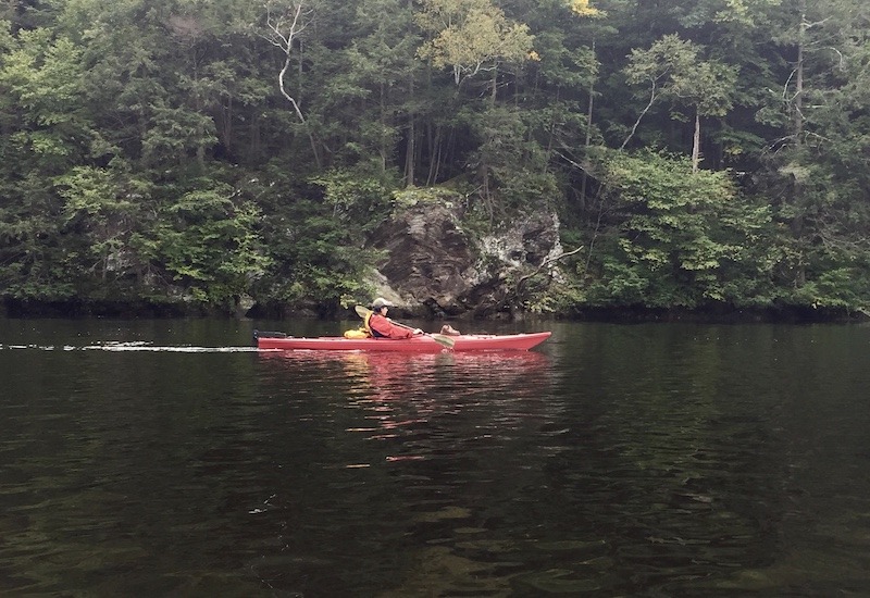 red kayak on outdoor adventures in Western Massachusetts