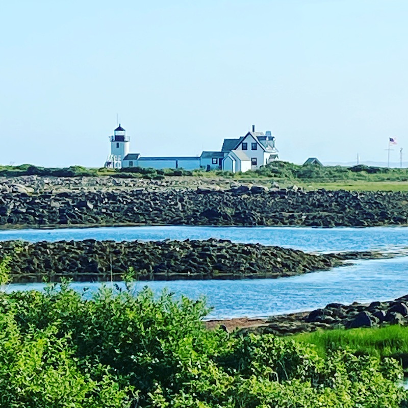 Goat Island lighthouse  in the Cape Porpoise Islands