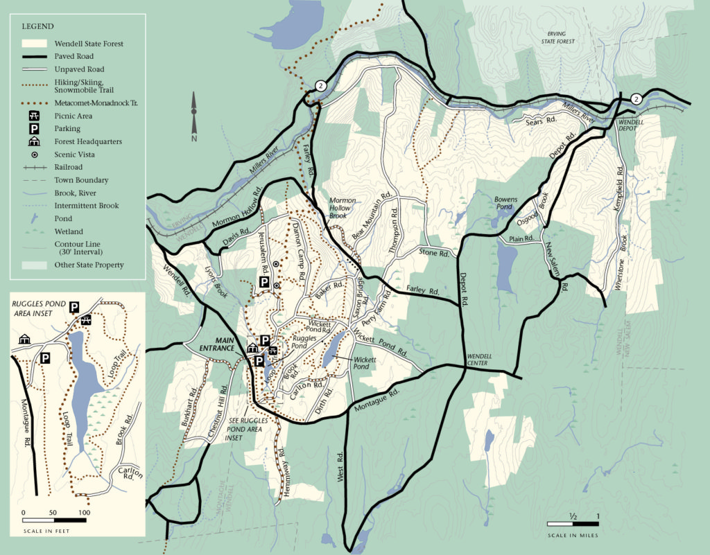 Wendell State Forest map