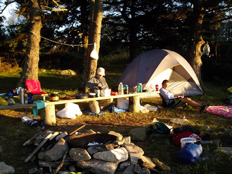 Campsite  in the Cape Porpoise Islands