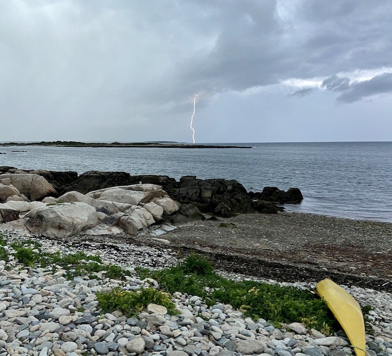 Lightning strike  in the Cape Porpoise Islands