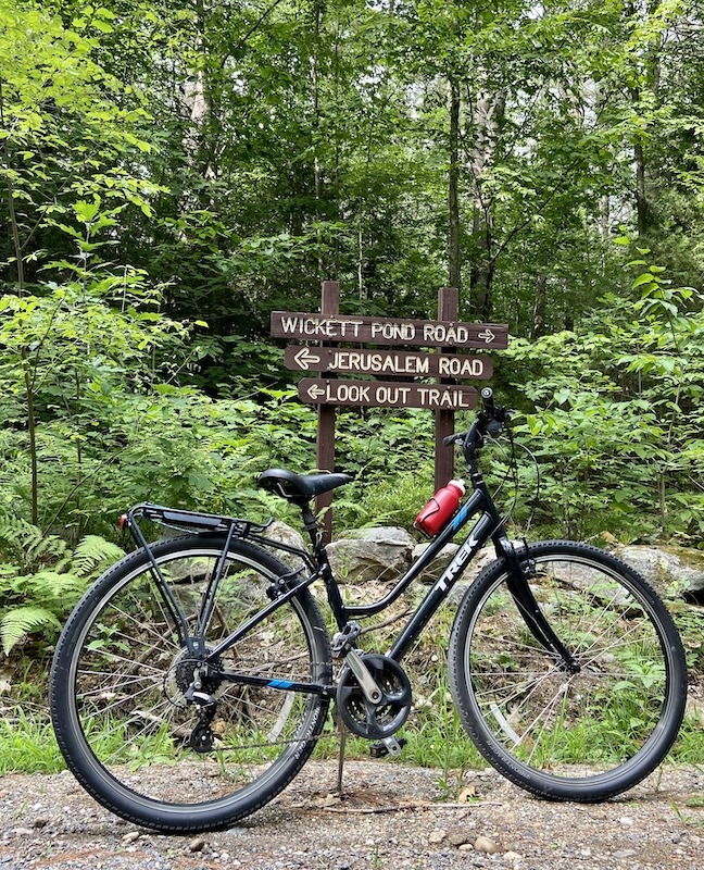 bike at signs-outdoor adventures in Western Massachusetts