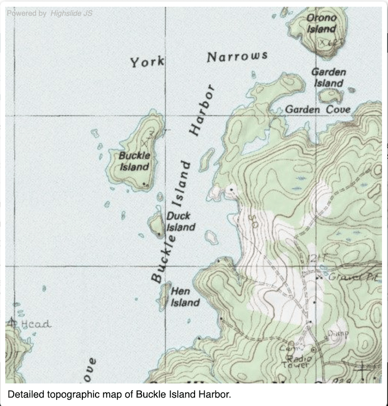 Topo map-Swan's Island Sea Kayaking