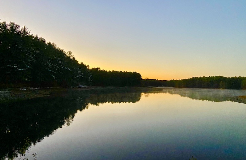 reflection at dusk on lake