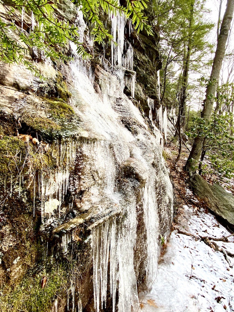 Ice on cliff