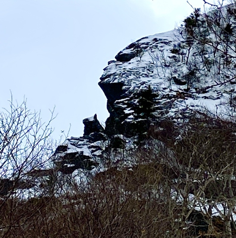 Cliff in winter