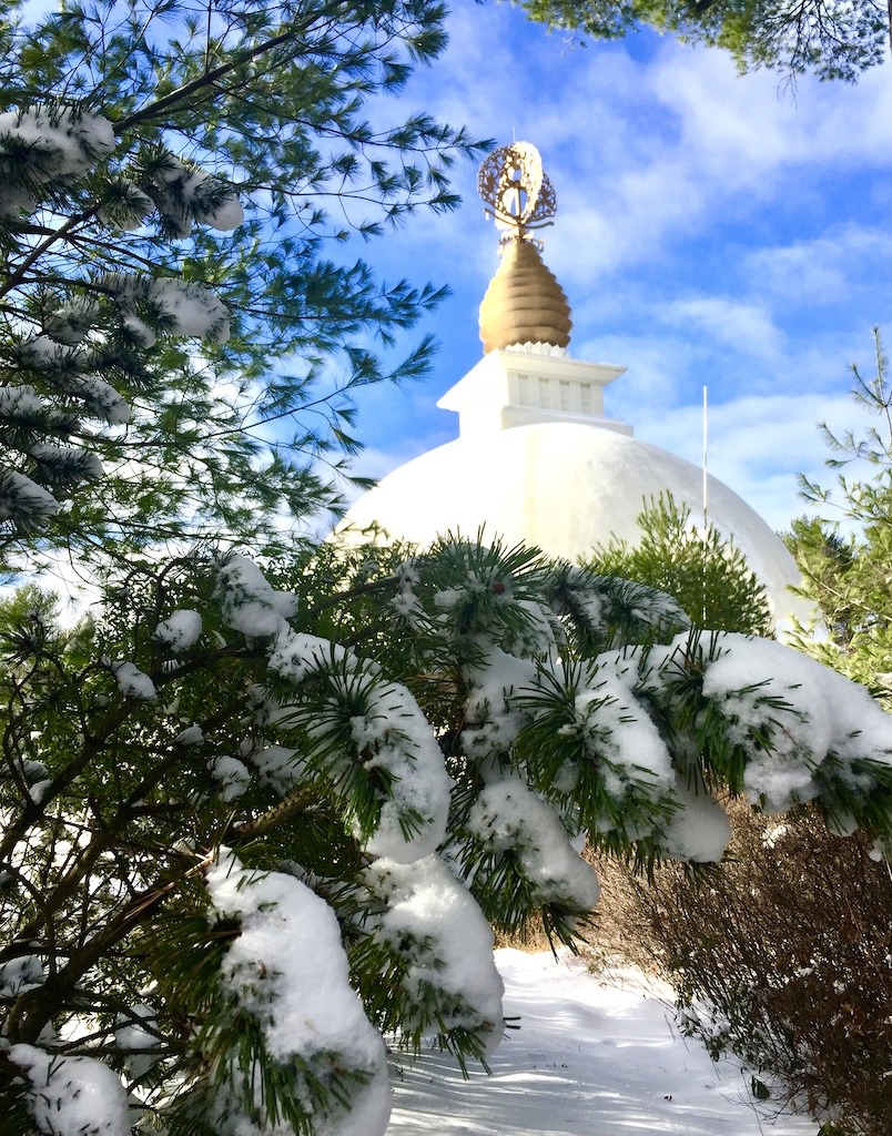 Peace Pagoda on an outdoor spiritual retreat