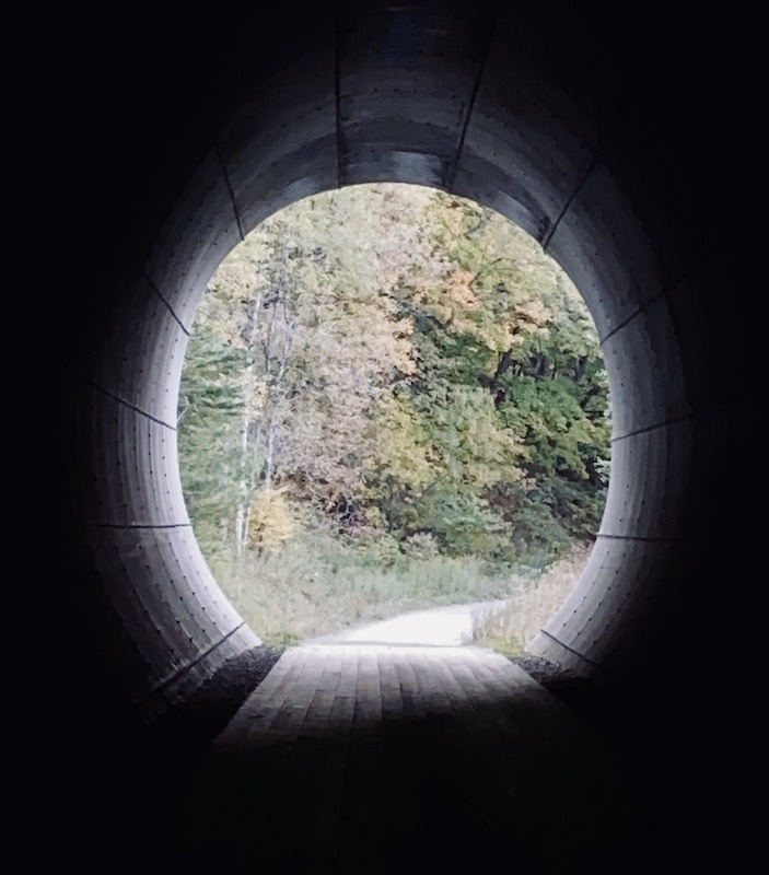 tunnel on the best bike trails in Vermont