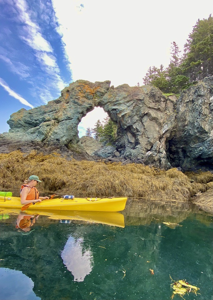 Hole in the Wall while sea kayaking on Grand Manan