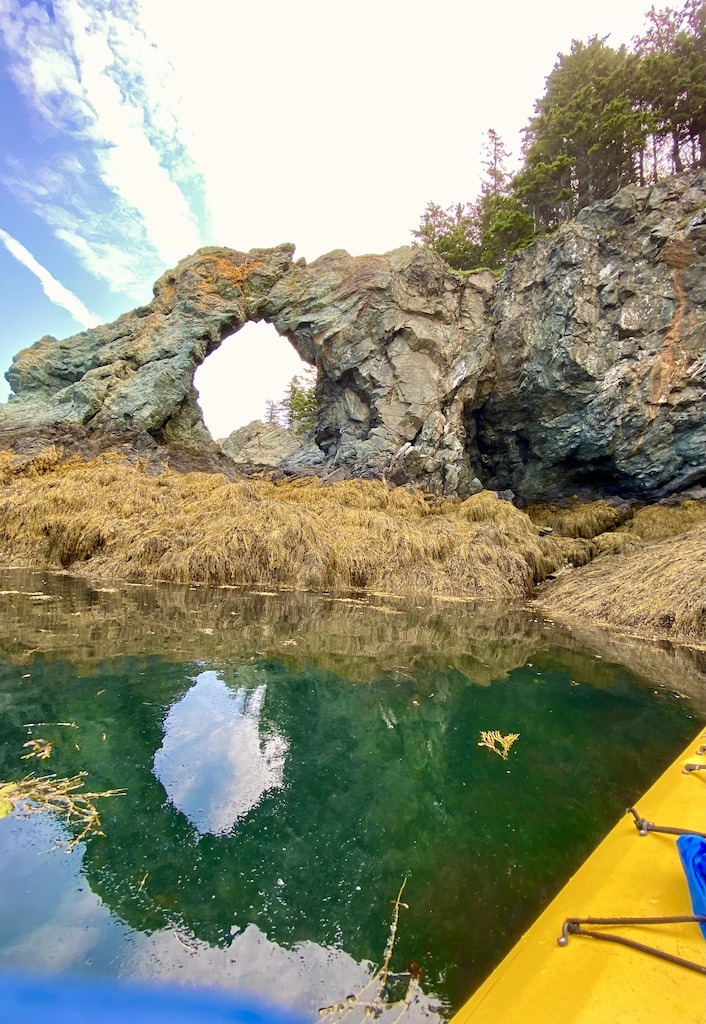 Hole in the Wall seen while sea kayaking on Grand Manan