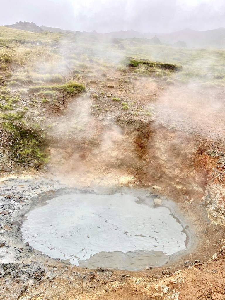 Mud pot boiling-outdoor adventures in Iceland