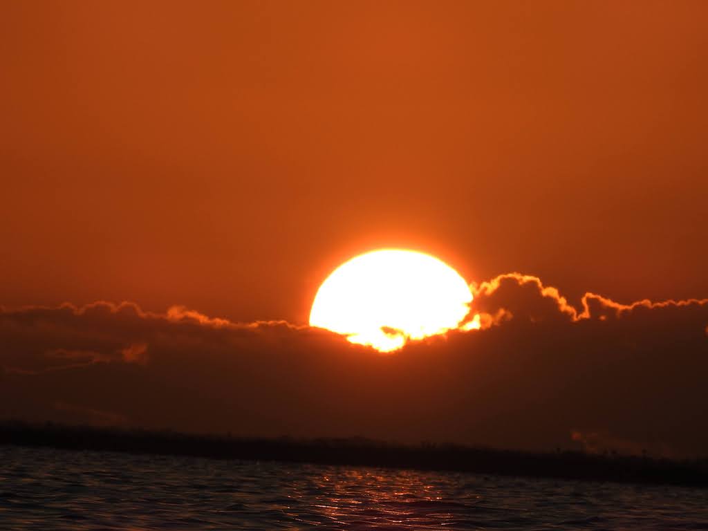sunset while sea kayaking Sian Ka'an