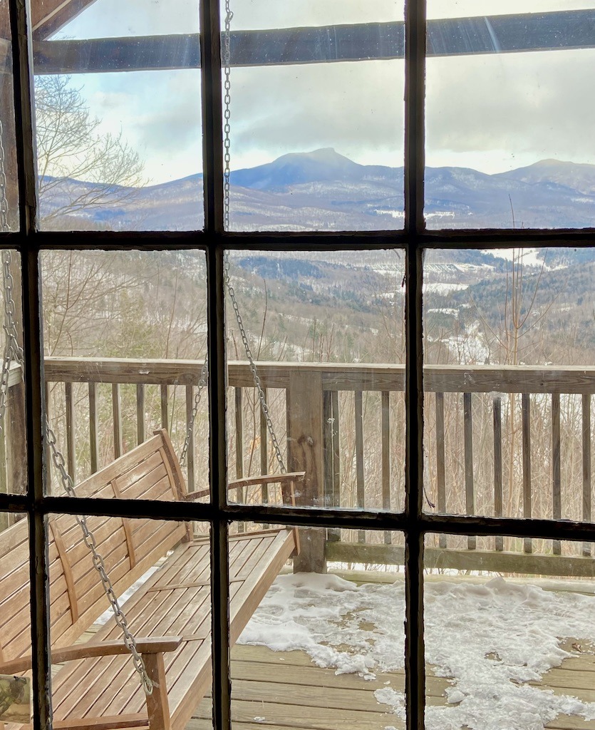 view from cabin-cross country skiing centers near Burlington