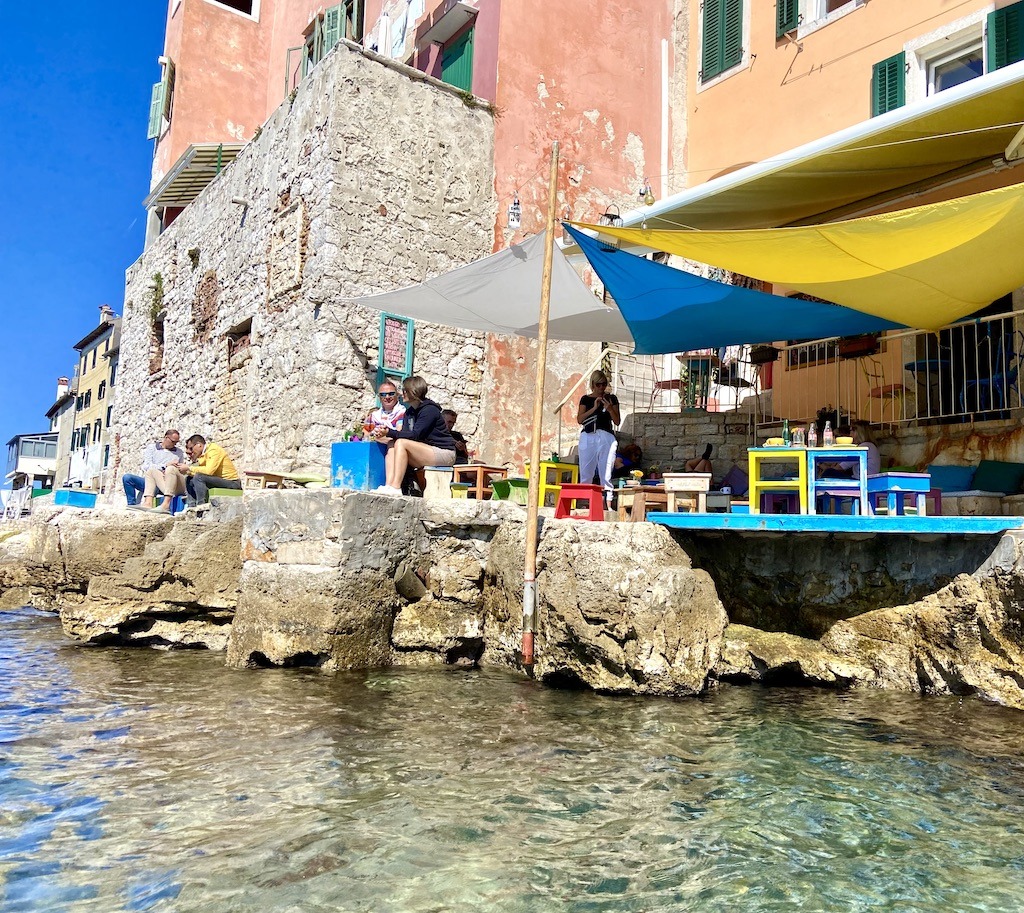 Sea side restaurant sea kayaking Rovinj