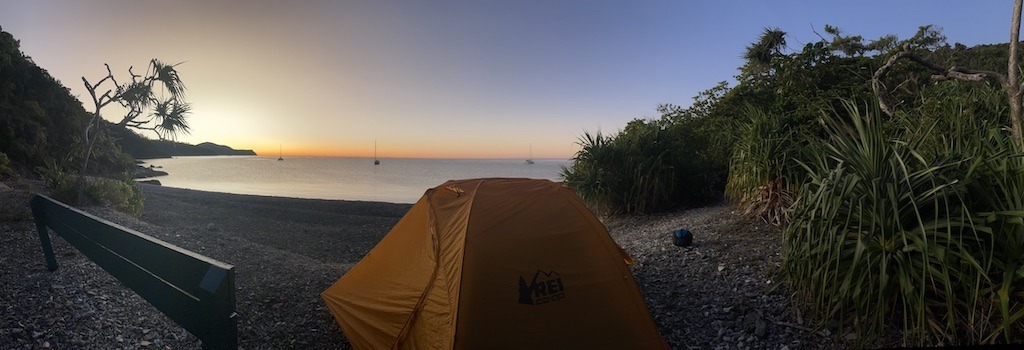 Camp while Sea kayaking in the Whitsunday Islands.