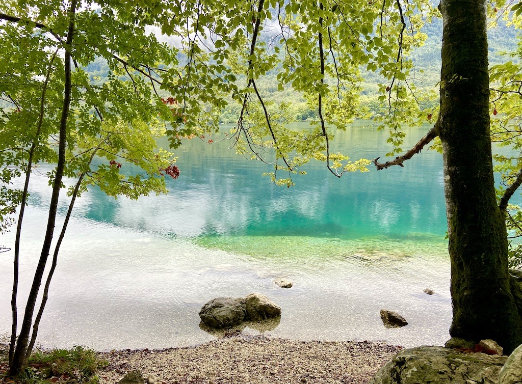 lake beach -one of the outdoor adventures of Slovenia