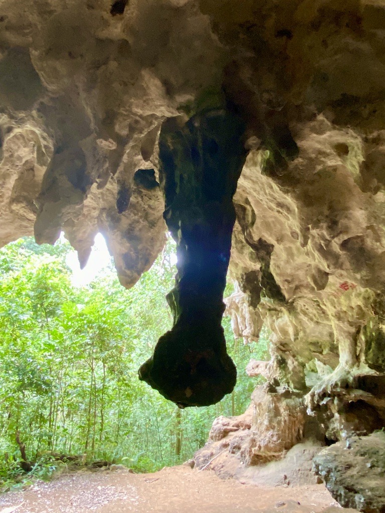 cave opening with black stalactite hanging down-Outdoor Adventures Arecibo