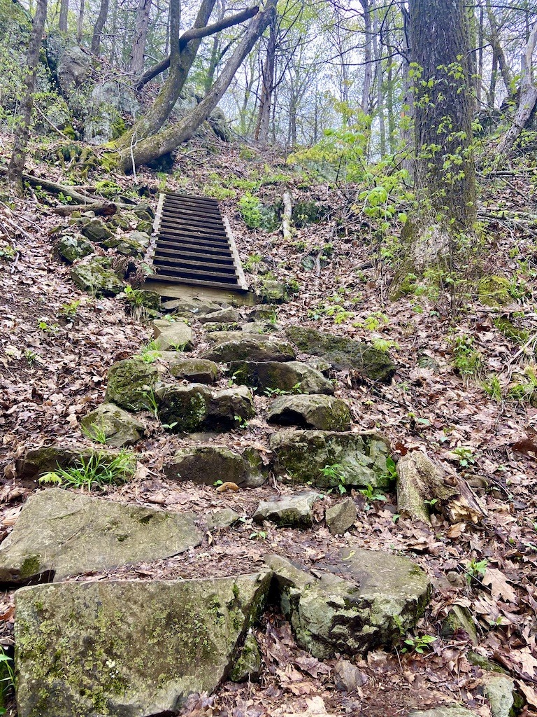 stairs up trail-best hikes Holyoke Range