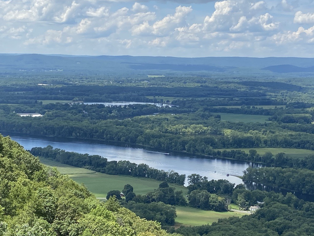 view of river and plains-best hikes Holyoke Range