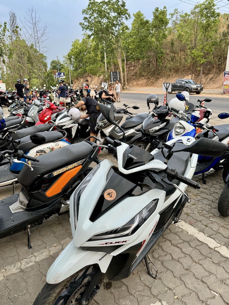 Many parked motobikes