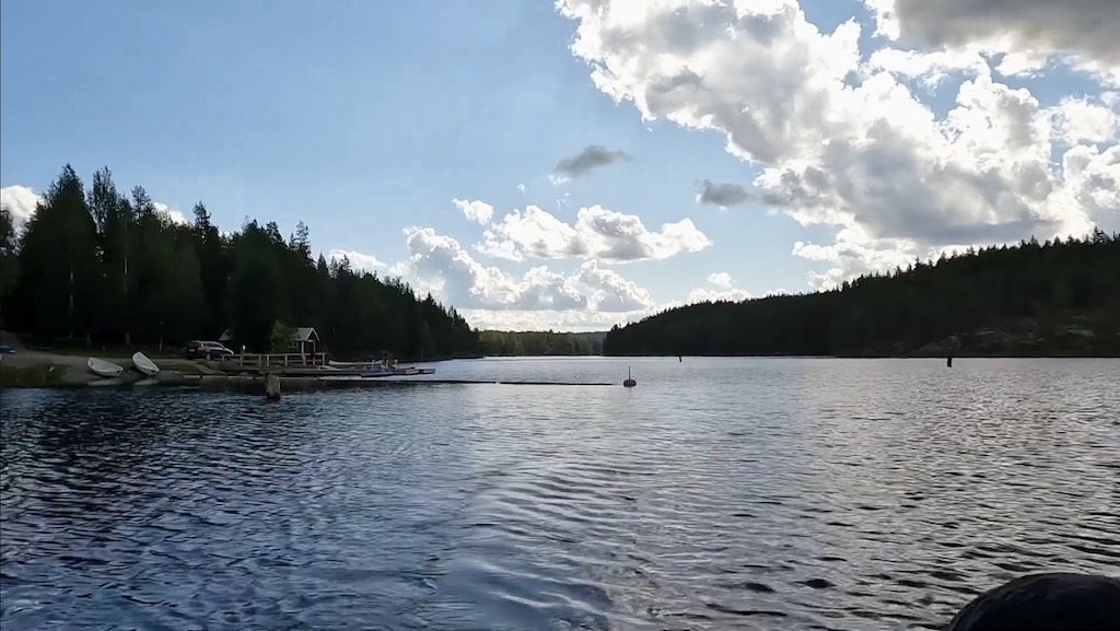 lake with clouds-