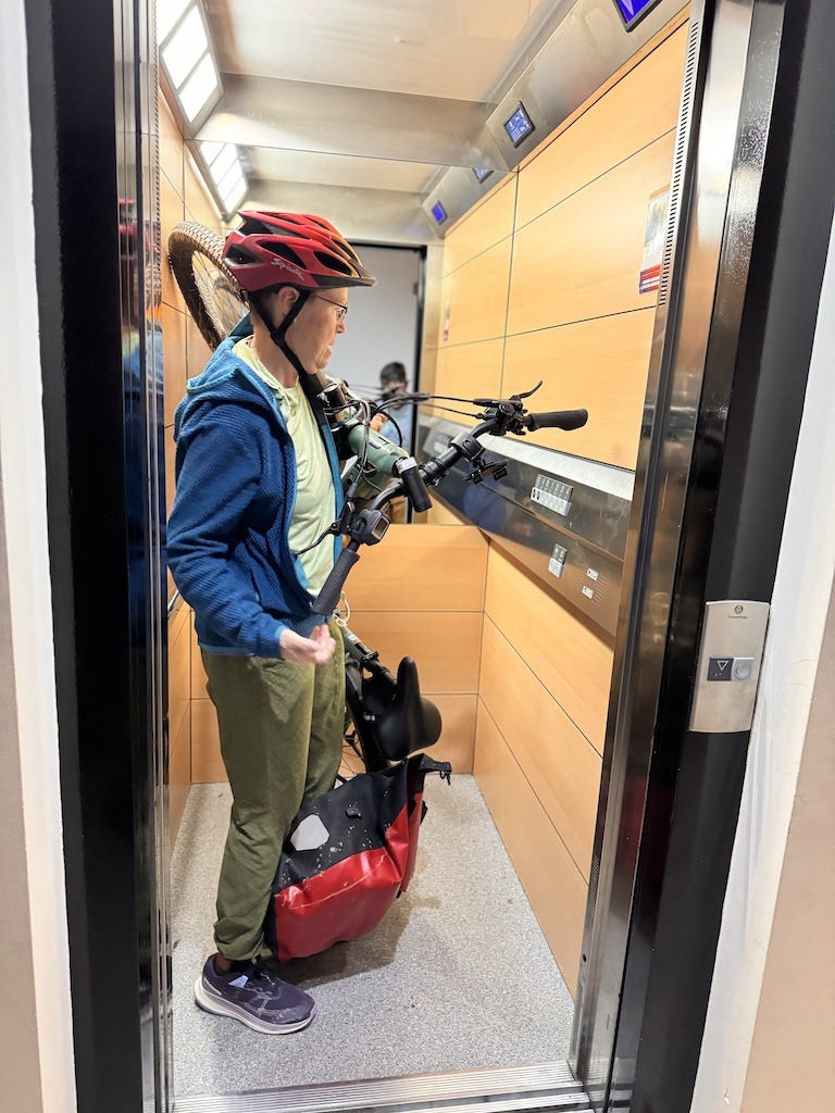 bike in elevator