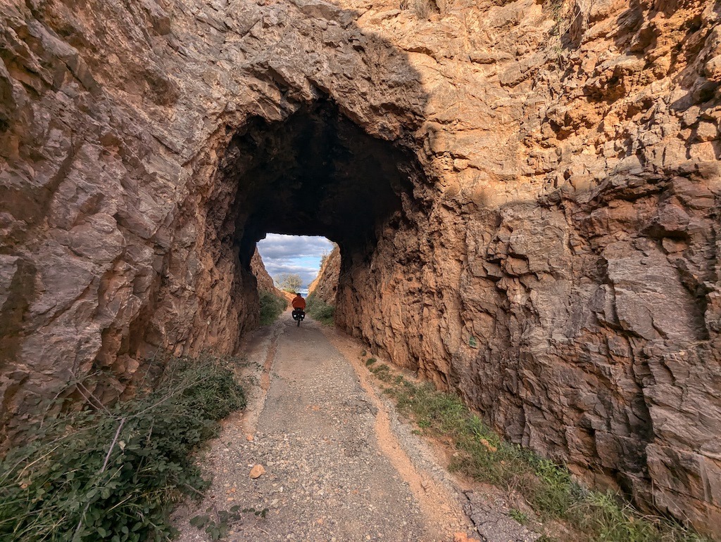 tunnel-biking on the Ojos Negros Greenway