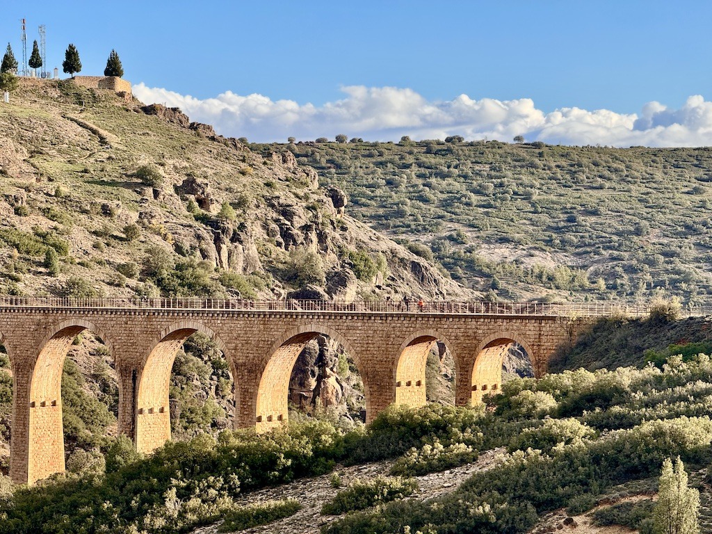 viaduct-biking on the Ojos Negros Greenway