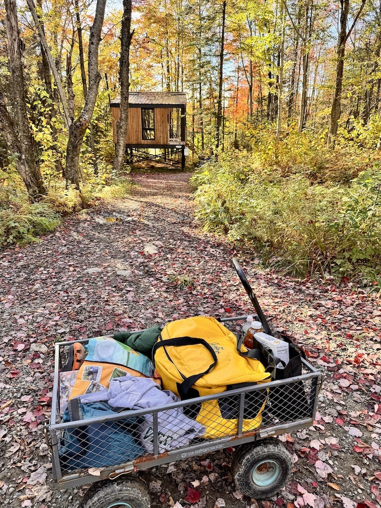 wagon and cabin-Glamping in the Eastern Townships