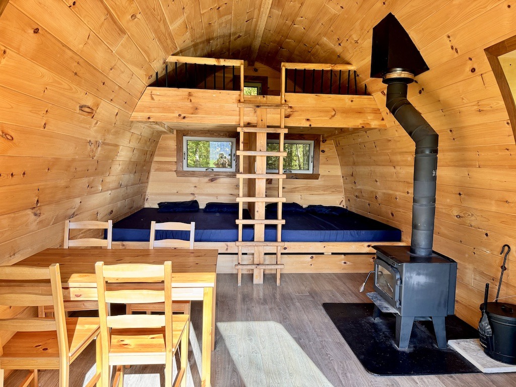 inside of cabin-Glamping in the Eastern Townships