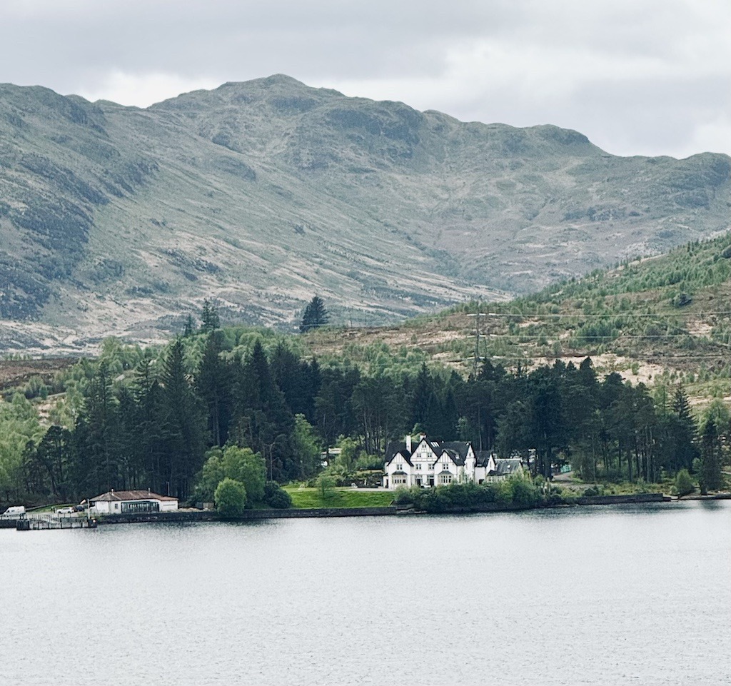 white buildiing across the lake