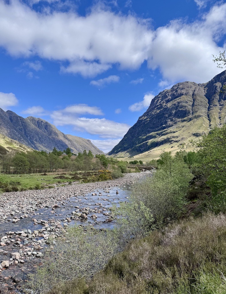 stream and mountains-outdoor adventure trip planning in Scotland
