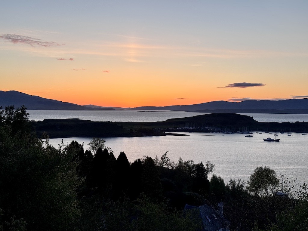 sunrise over ocean and boats-Outdoor Adventure on the Isle of Mull