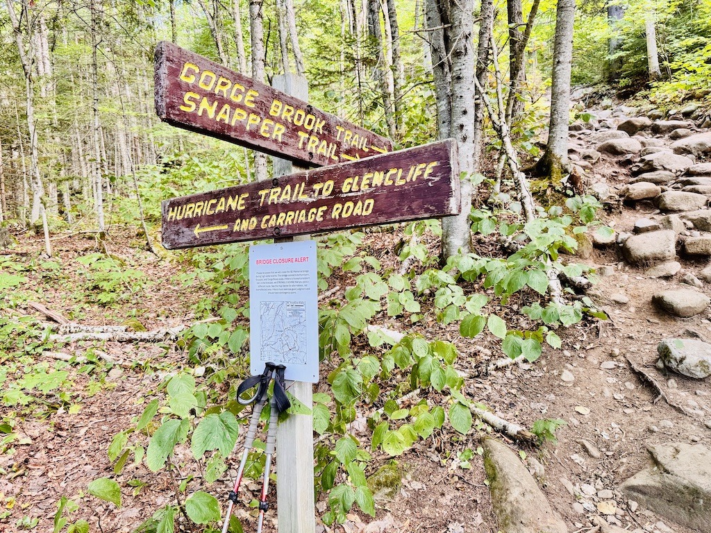 trail junction signs along trail