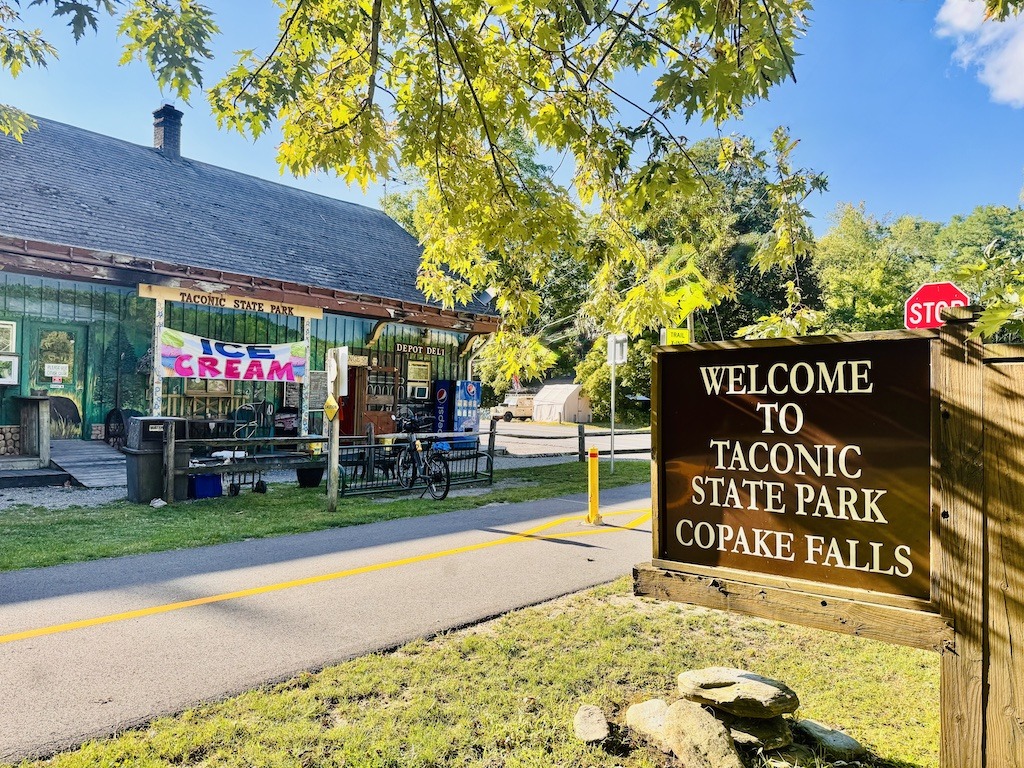 Ice cream store and sign-biking and camping in the Berkshires