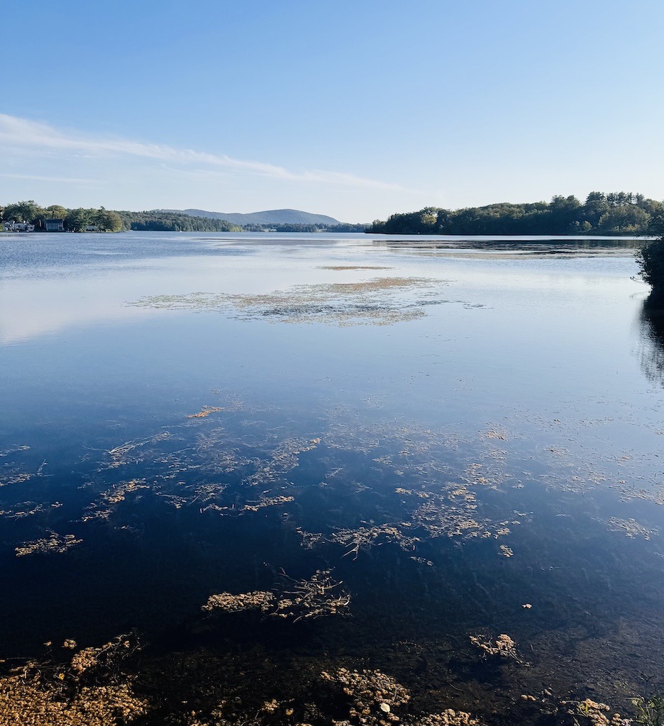 pond and moutains seen while biking and camping in the Berkshires