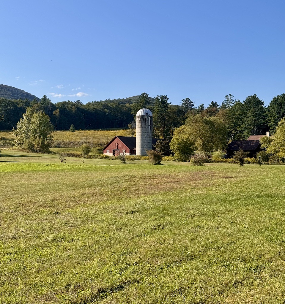 red barn and silo-biking and camping in the Berkshires
