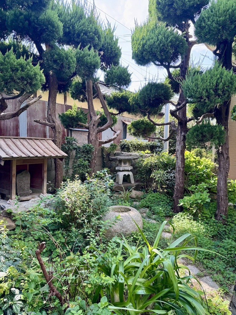Japanese garden with shrine