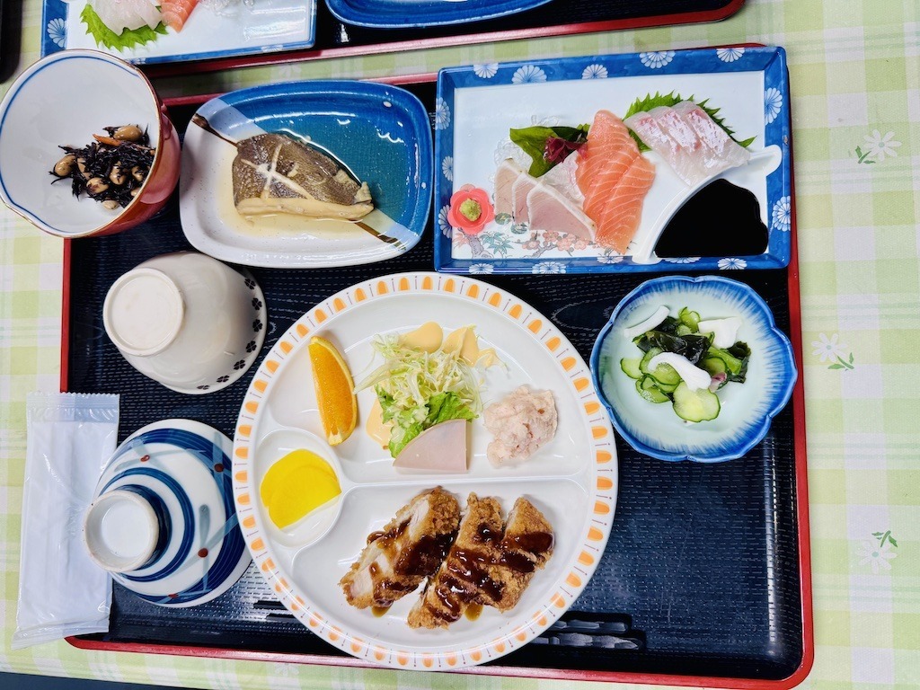 plate of food with many dishes