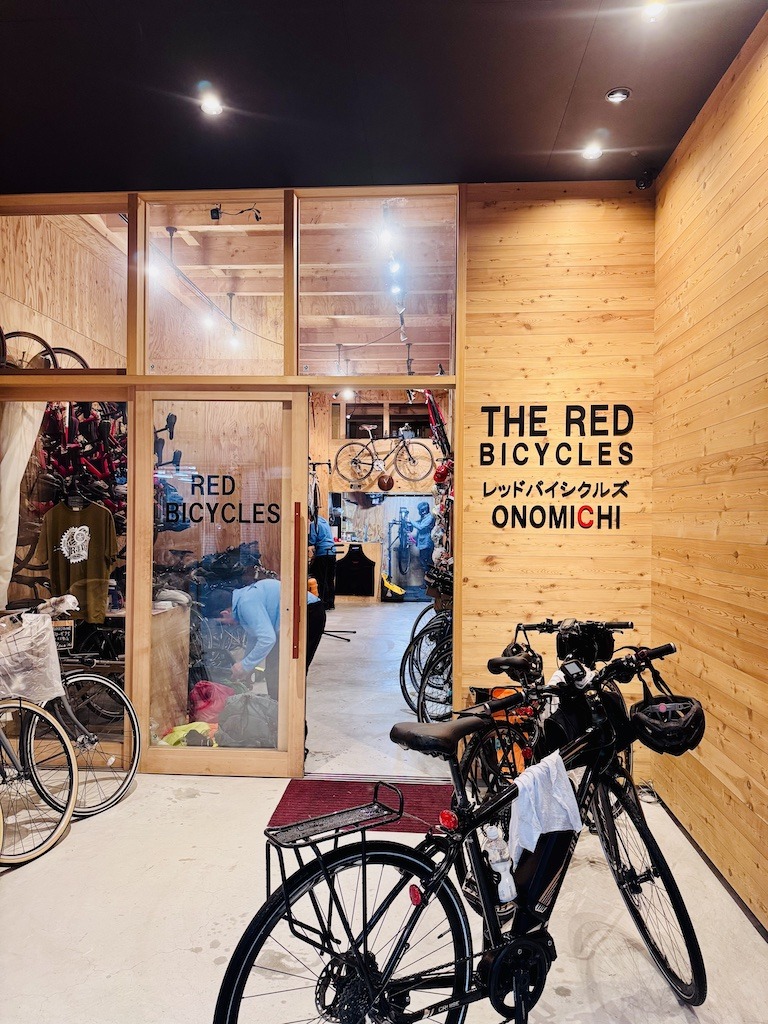 bicycles in front of a bike shop