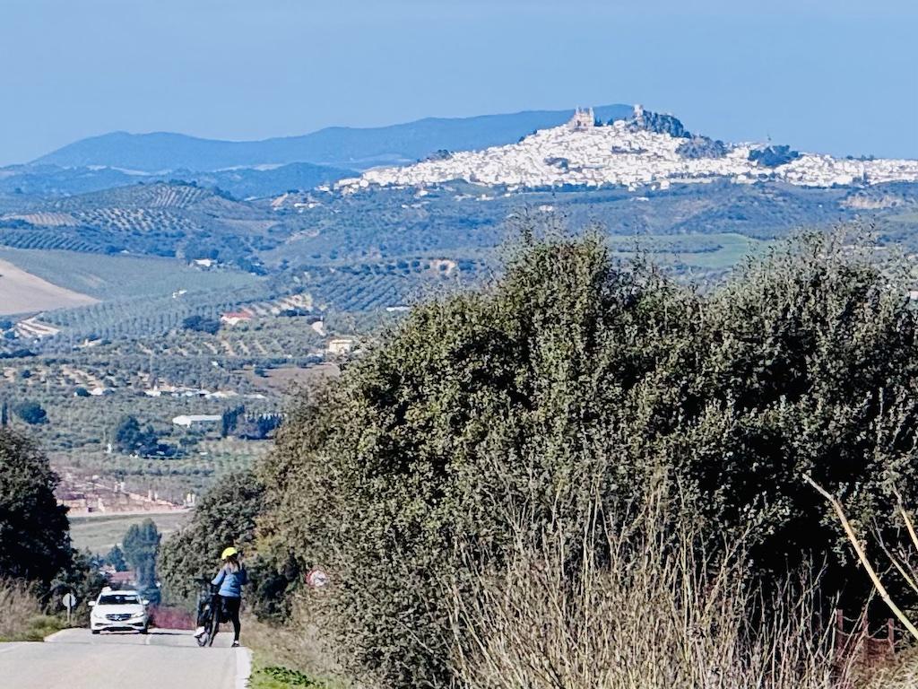 white village on the hill while doing outdoor adventures in Andalusia