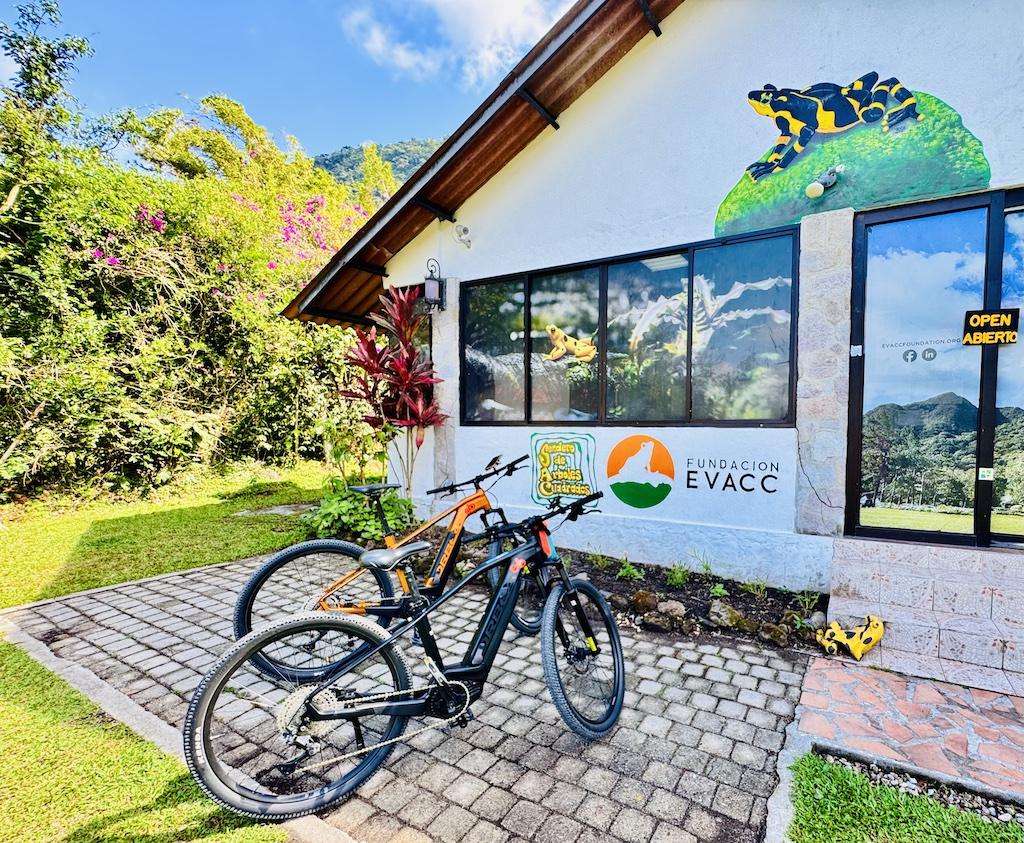 bike parked in front of nature center while E-biking in Panama