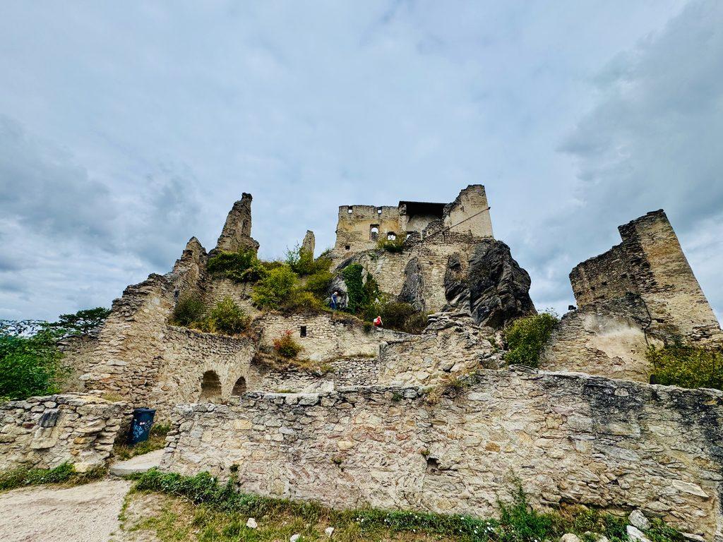 Castle ruins seen while biking along the Danube River
